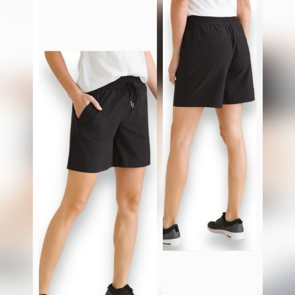 CHICO'S Zenergy Black Performance Shorts Elastic Drawstring Waist Sz 2.5 = US 16
